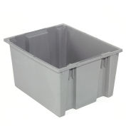 Stack And Nest Shipping Container No Lid, 29-1/2x19-1/2x15, Gray - Pkg Qty 3