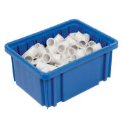 Plastic Dividable Grid Container, 10-7/8"L x 8-1/4"W x 5"H, Blue - Pkg Qty 20