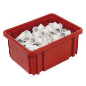 Plastic Dividable Grid Container, 10-7/8"L x 8-1/4"W x 5"H, Red - Pkg Qty 20