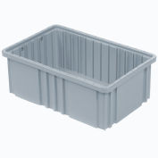 Plastic Dividable Grid Container, 16-1/2"L x 10-7/8"W x 6"H, Gray - Pkg Qty 8