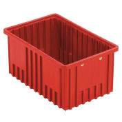 Plastic Dividable Grid Container, 16-1/2"L x 10-7/8"W x 8"H, Red - Pkg Qty 8