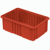 Plastic Dividable Grid Container, 22-1/2"L x 17-1/2"W x 8"H, Red - Pkg Qty 3