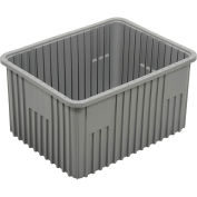 Plastic Dividable Grid Container, 22-1/2"L x 17-1/2"W x 12"H, Gray - Pkg Qty 3