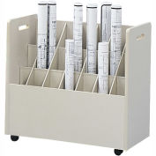 Safco 3043 Mobile Roll File, 21 Compartment