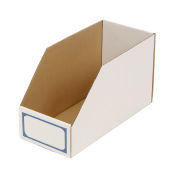 Foldable Corrugated Shelf Bin 7-3/4"W x 17-1/2"D x 10"H, White - Pkg Qty 27
