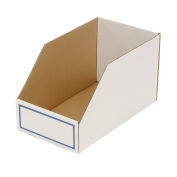 Foldable Corrugated Shelf Bin 9-3/4"W x 17-1/2"D x 10"H, White - Pkg Qty 27
