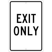 NMC TM76H Aluminum Sign, Exit Only, .063 " Thick
