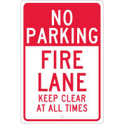 NMC TM47H Aluminum Sign, Fire Lane Keep Clear, .063" Thick