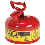 Justrite 7110100 Safety Can Type I, One Gallon Galvanized Steel, Red