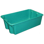 Molded Fiberglass Nest and Stack Tote 780508-5170 - 24-1/4" x 14-3/4" x 8" Green - Pkg Qty 10