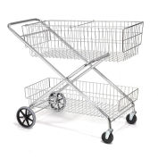 Wire Utility Basket Mail Cart 200 Lb. Capacity, 44"L x 22"W x 35"H