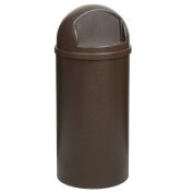 Rubbermaid Marshal Waste Receptacles, 25 Gallon, Brown