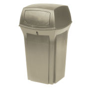 Rubbermaid Ranger® 2 Door Outdoor Trash Can, 35 Gallon, Beige