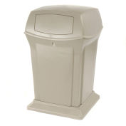 Rubbermaid Ranger® 2 Door Outdoor Trash Can, 45 Gallon, Beige
