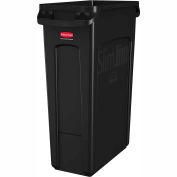 RUBBERMAID Slim Jim Container - Standard Base - 23-Gallon Capacity - Black