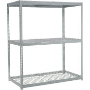 Wide Span Rack With 3 Shelves Wire Deck, 1200 Lb Capacity Per Level, 48"W x 36"D x 60"H