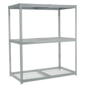 Wide Span Rack With 3 Shelves Wire Deck, 1100 Lb Capacity Per Level, 96"W x 36"D x 84"H