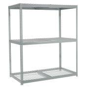 Wide Span Rack With 3 Shelves Wire Deck, 1100 Lb Capacity Per Level, 96"W x 48"D x 96"H