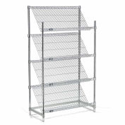 Nexel Chrome Slant Wire Shelving, 4 Shelves, 48"W x 18"D x 63"H