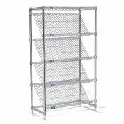 Nexel Chrome Slant Wire Shelving, 5 Shelves, 36"W x 18"D x 63"H