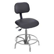 Operator Chair Pneumatic Height Adjustment - 25 to 30"H, Black
