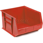 Plastic Storage Bin - Small Parts, 16-1/2 x 18 x 11, Red - Pkg Qty 3
