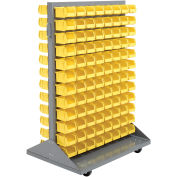 Double-Sided Mobile Rack with (192) Yellow Bins, 36x25-1/2x55