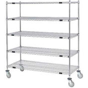 Nexel Open Sided Wire Exchange Truck, 5 Wire Shelves, 800 Lb. Cap, 48x24x69