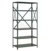 Global Industrial 6 Shelf, 18 Ga Open Steel Shelving Unit, 48"W x 18"D x 73"H, Gray