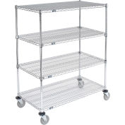 Nexel E-Z Adjust Wire Shelf Truck, 36x24x60, 1200 Pound Capacity