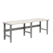 96"W X 30"D Plastic Laminate Square Edge Workbench - 1-5/8" Top - Adjustable Height - Gray