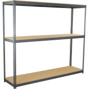 Wide Span Rack With 3 Shelves Wood Deck, 800 Lb Capacity Per Level, 96"W x 36"D x 84"H