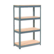 Boltless Extra Heavy Duty Shelving 36"W x 12"D x 60"H, 4 Shelves, Wood Deck
