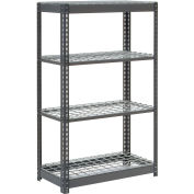 Boltless Heavy Duty Shelving 48"W x 12"D x 60"H, 4 Shelves, Wire Deck