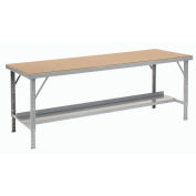 Heavy-Duty Extra Long Assembly Workbench Hardboard Top, 96"W x 48"D, Gray