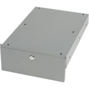 Locking Steel Drawer with Divider for Plastic or Steel Carts, 10-3/4"W x 18"D x 4-1/2"H