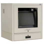 Counter Top CRT Security Computer Cabinet, Gray, 24-1/2"W x 22-1/2"D x 27"H