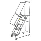 Ballymore FSH526P Perforated 24"W 5 Step Steel Rolling Ladder 14"D Top Step