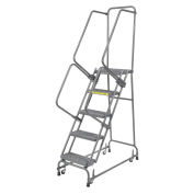 Ballymore FSH518G Grip 16"W 5 Step Steel Rolling Ladder 14"D Top Step