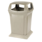 Rubbermaid Ranger® 4 Opening Outdoor Trash Can, 45 Gallon, Beige