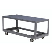 Portable Steel Table, 1 Shelf, 1200 Lb. Capacity, Unassembled, 60"L x 30"W x 30"H