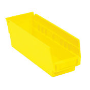 AKRO-MILS Small Parts Shelf Bins - 4-1/8x11-5/8x4" - Yellow - Pkg Qty 24