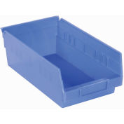 Akro-Mils 30130 Plastic Shelf Bin Nestable - 6-5/8"W x 11-5/8"D x 4"H Blue - Pkg Qty 12