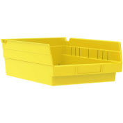 AKRO-MILS Small Parts Shelf Bins - 8-3/8x11-5/8x4" - Yellow - Pkg Qty 12
