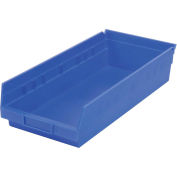 Akro-Mils Plastic Shelf Bin, 8-3/8"W x 17-7/8"D x 4"H Blue - Pkg Qty 12