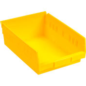 Akro-Mils 30158 Plastic Shelf Bin Nestable - 8-3/8"W x 17-7/8"D x 4"H Yellow - Pkg Qty 12