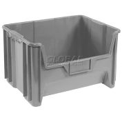 Plastic Hopper Bin, Gray, 19-7/8"W x 15-1/4"D x 12-7/16"H - Pkg Qty 3