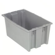 AKRO-MILS Stack and Nest Tote Box - 18x11x9" - Gray - Pkg Qty 6