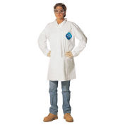 Disposable Lab Coat with Open Collar, Snap Front, 2 Pocket, M, 30/Pk