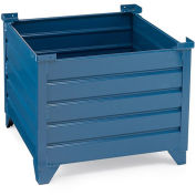 TOPPER Corrugated Steel Bulk Containers, 30"L x 24"W x 18"H, Blue